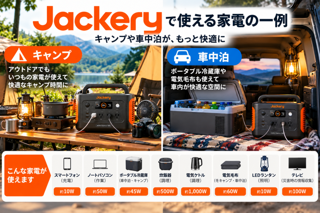 アウトドア・車中泊で使える家電