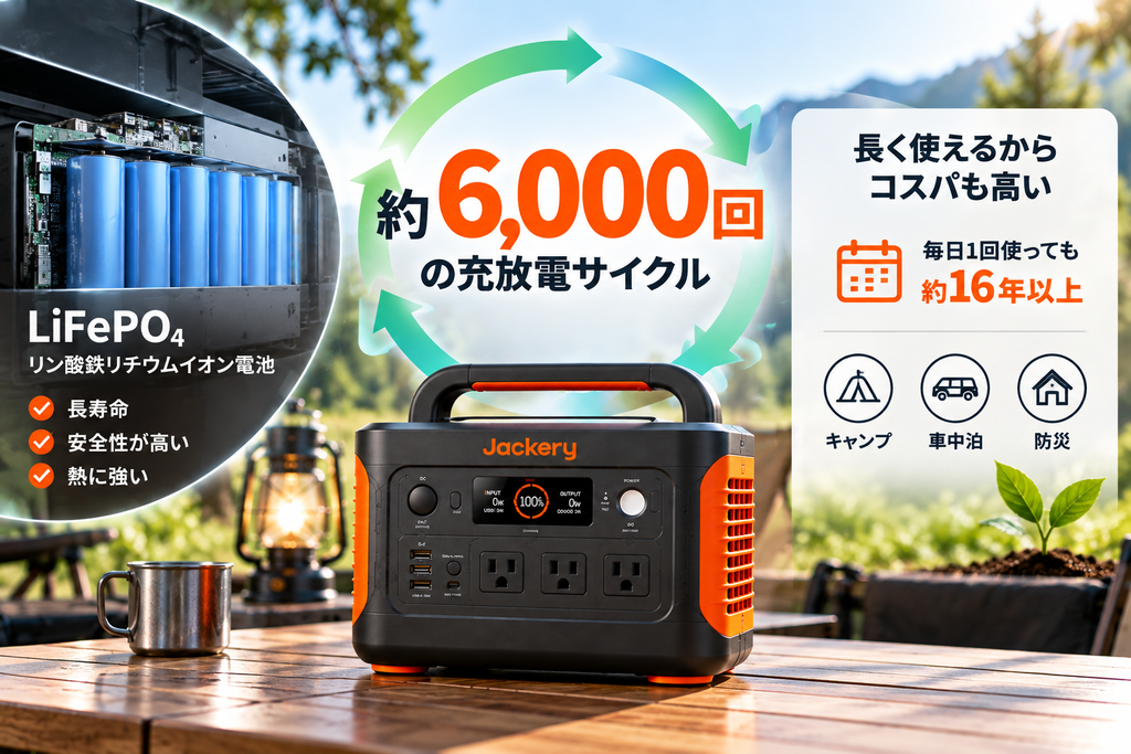 バッテリー寿命を表現したシンプルな図解