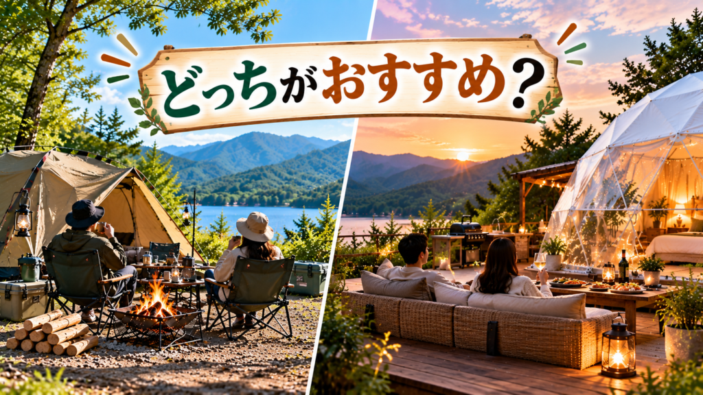 キャンプとグランピングの楽しみ方を比較