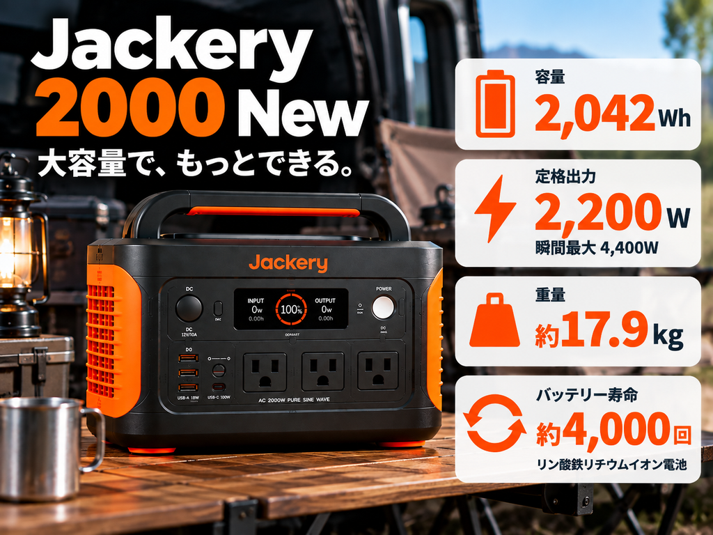 2000 Newを斜め上から見せる製品カタログ風。背景は無機質なスタジオ